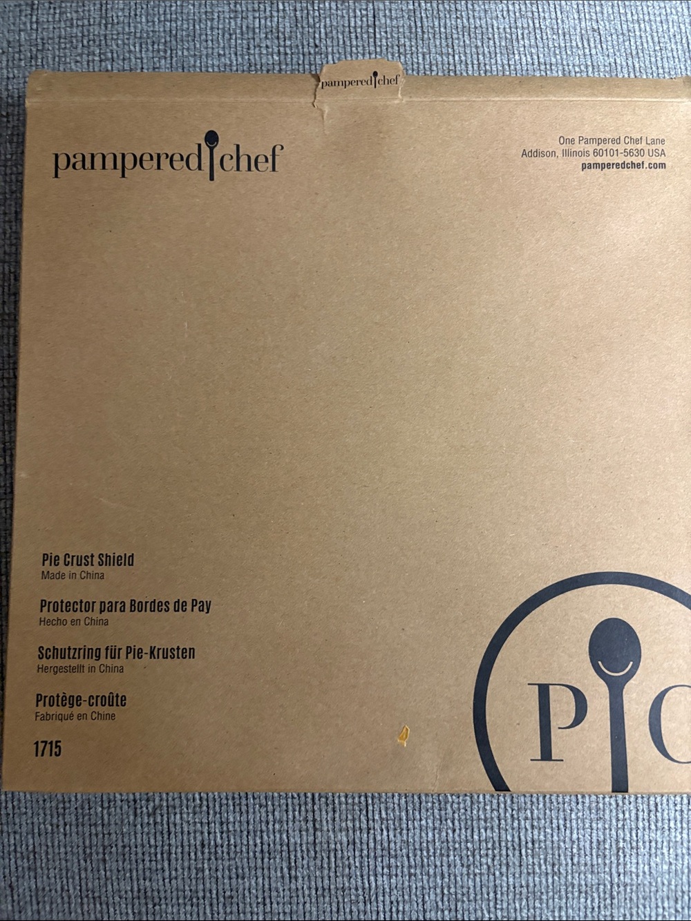 Vintage Pampered Chef Pie Crust Shield #1715 Aluminum Ring - Open Box NEW